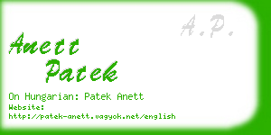 anett patek business card